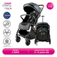 Sweet Cherry F3 Citi Premium Compact Folding Stroller with Handle Designed for Traveling Parents & Baby