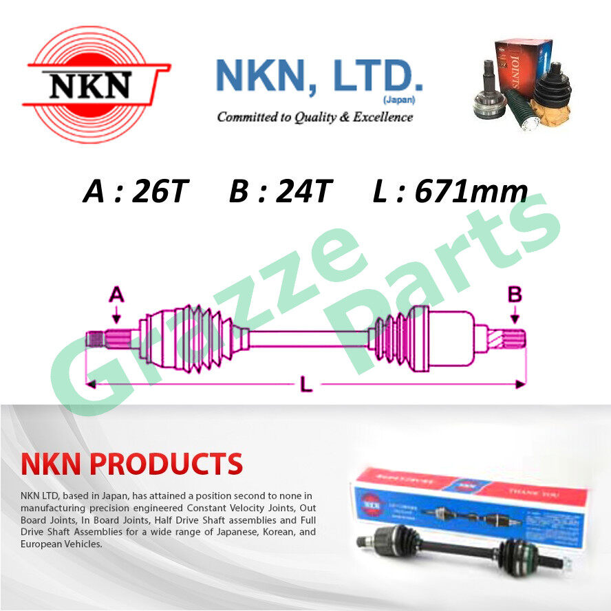 NKN Drive Shaft Left Short ABB120 for Toyota Camry ACV51 2.0 1AZ-FE