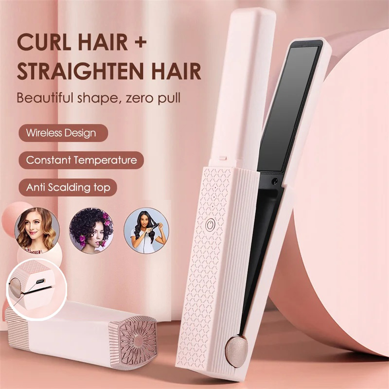 Máy ép tóc không dây usb máy ép tóc mini gốm sứ máy uốn tóc 3 nhiệt độ không đổi xách tay máy duỗi cho du lịch