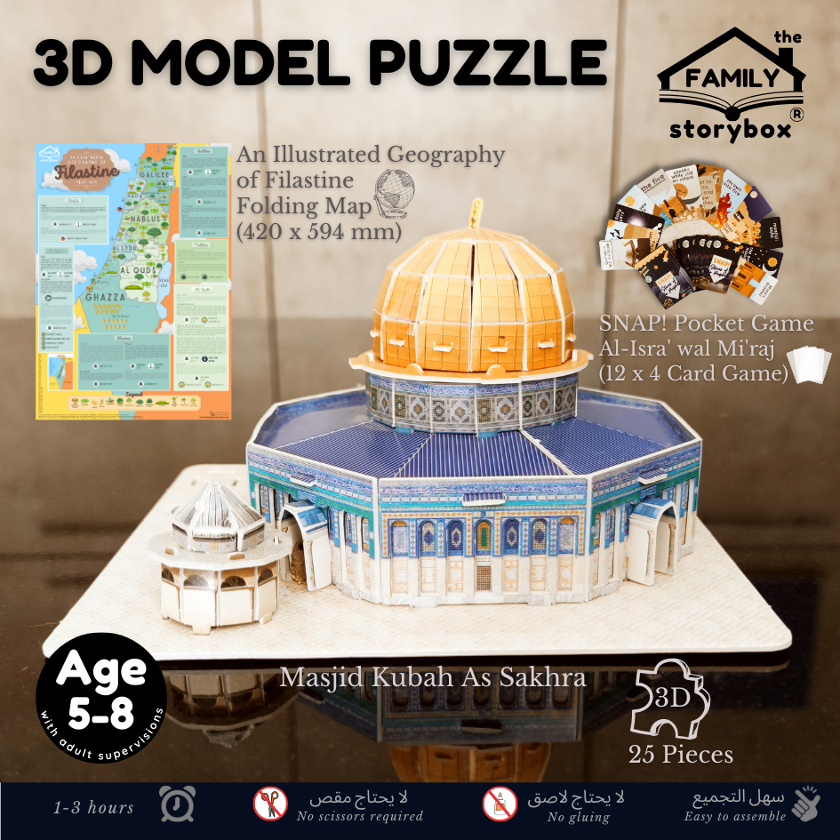 DIY 3D Model Puzzle: Masjid Kubah As-Sakhra Combo | Dome Of The Rock | Hadiah Hiasan Islam | Mainan Pendidikan Kanak-kanak