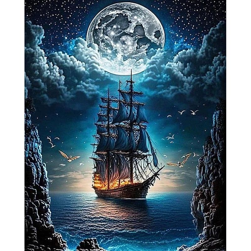 RUOPOTY 60x75cm Painting By Numbers Hand Painting Picture Drawing Sunset Cottage Paintings Living Room Decoration