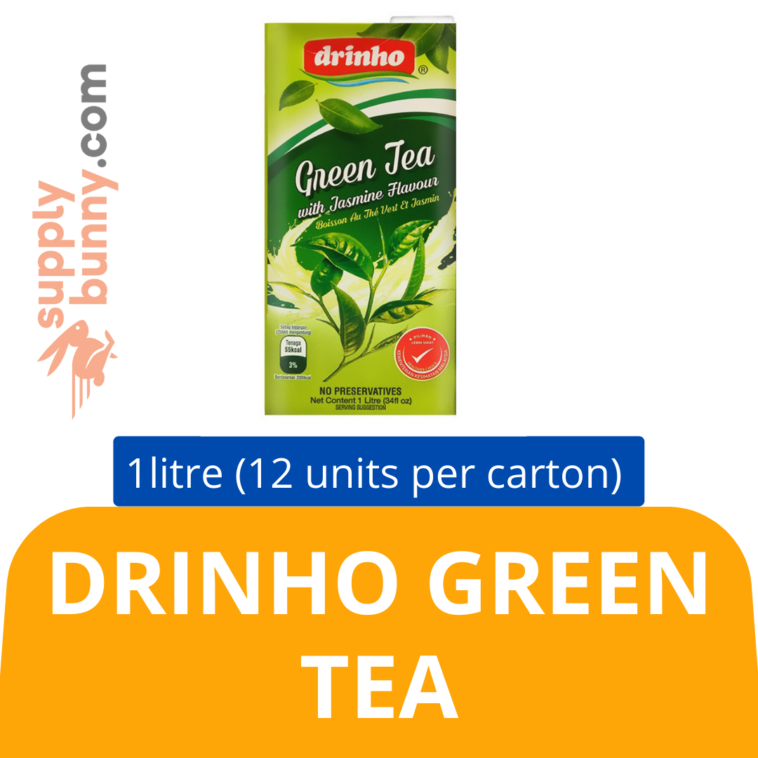 Drinho Green Tea (1Litre X 12 packs) (sold per carton) 顶好绿茶饮料 PJ Grocer Minuman Teh Hijau