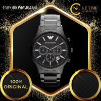 [Authentic] Emporio Armani Classic Chronograph Black Dial Steel Men Watch Jam Tangan Lelaki AR2453