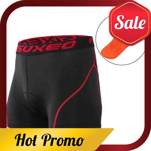 ARSUXEO Men\'s Cycling Underwear 3D Padded Bike Bicycle MTB Shorts (red)