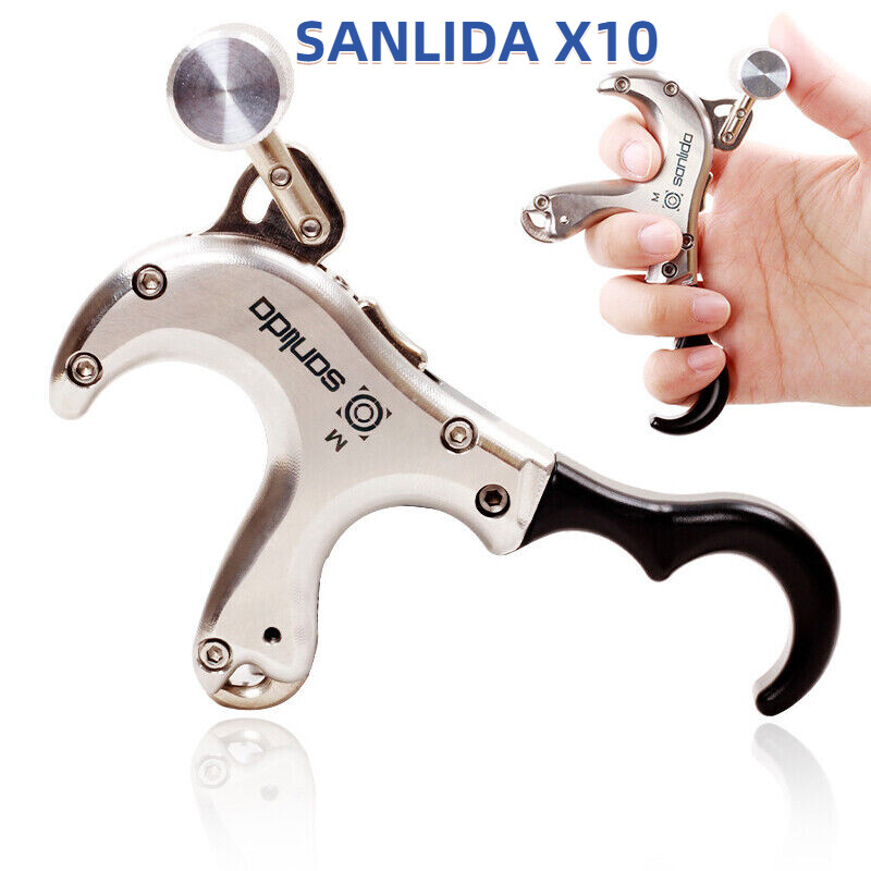 SANLIDA X10 Compound Bow Release Aids 2 3 4 Finger Grip Thumb Trigger