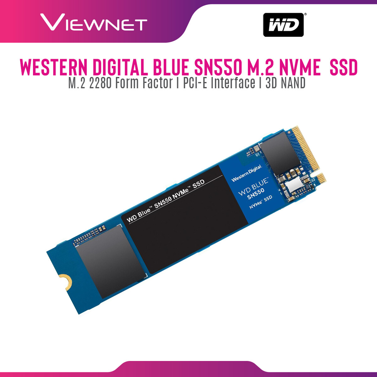 WD Western Digital M.2 PCIE NVME Blue SN550 SSD 250GB (WDS250G2B0C) / 500GB (WDS500G2B0C) / 1TB (WDS100T2B0C) WD Western Digital M.2 PCIE NVME Blue SN550 SSD 250GB (WDS250G2B0C) / 500GB (WDS500G2B0C) / 1TB (WDS100T2B0C)