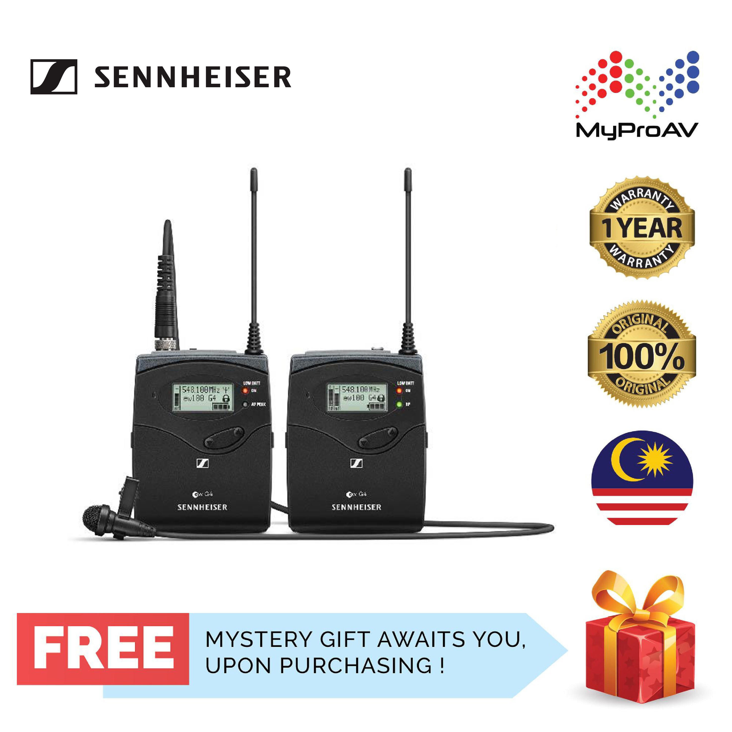 Sennheiser EW122PG4 Camera-Mount Wireless Mic System With ME4 Lavalier (Renewed)