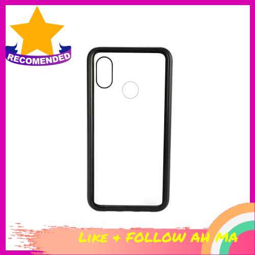 BEST SELLER Metal-rimmed Mobile Phone Case Hardened Glass Magnetic Adsorption Protection Smartphone Cover Bumper Luxury Aluminum Frame Cases for Xiaomi 8 (Black)