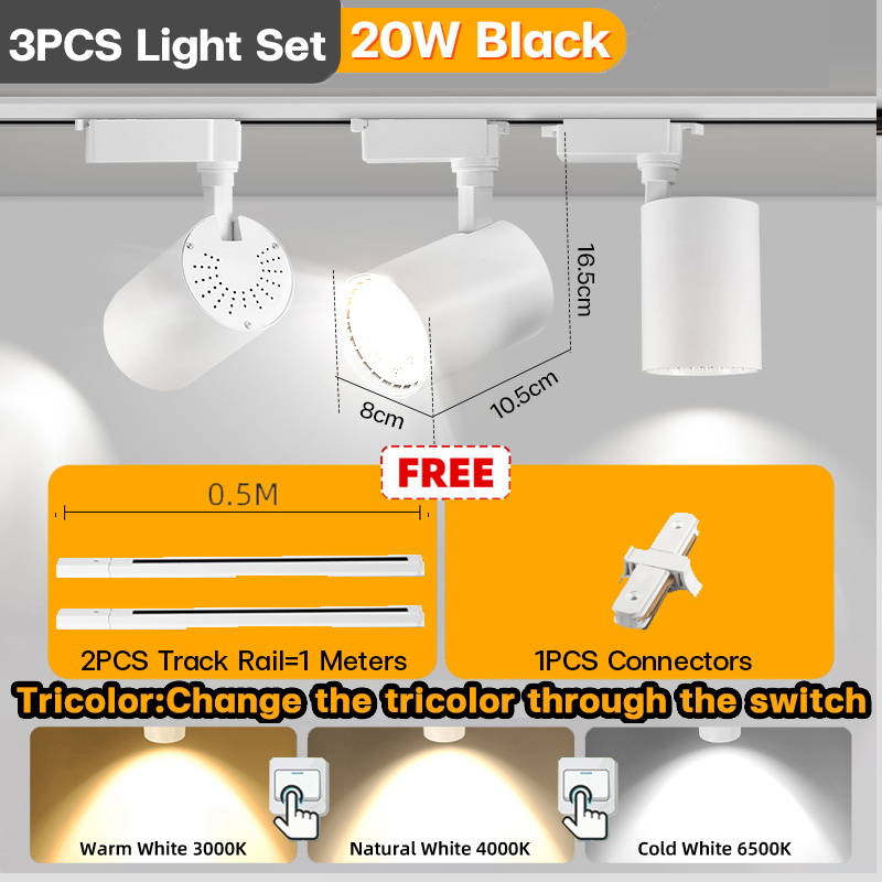 LED Track Lights COB Rail Spotlight 220V Ceiling Lamp 12W 20W 30W 40W 50W 50W Shop Exhibition Hall Home Light Decor Indoor Fixtures