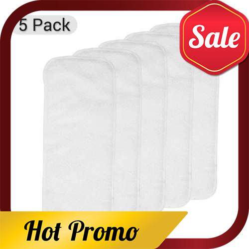 Washable Diaper Pad Pack of 5 Bamboo Fiber Changing Pads Strong Absorbtion Soft & Breathable Diaper Mats for Baby Infants Toddlers (Standard)
