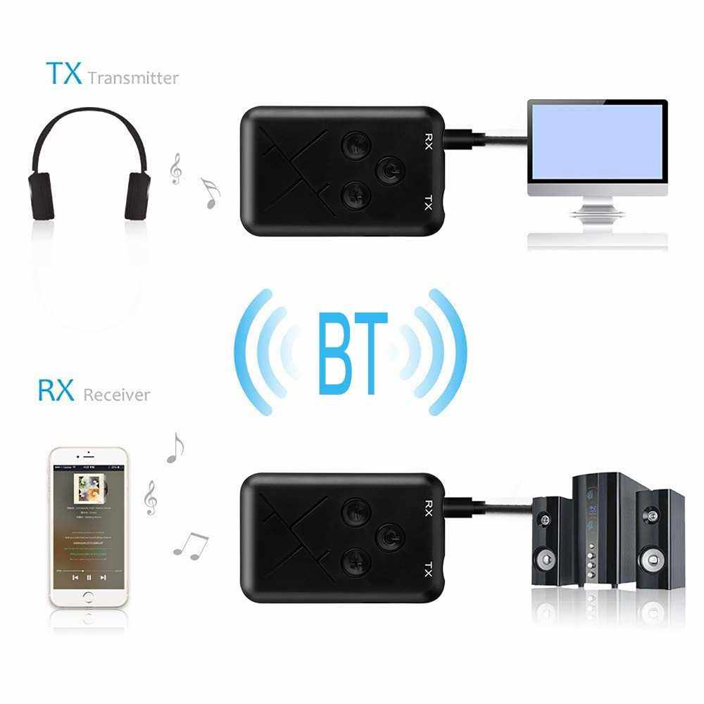 KR-TX10 Audio Adapter USB BT 2 in 1 Trans-mitter/Receiver Adapter Mini Portable Earphone Audio Wire-less Receptor (Standard)