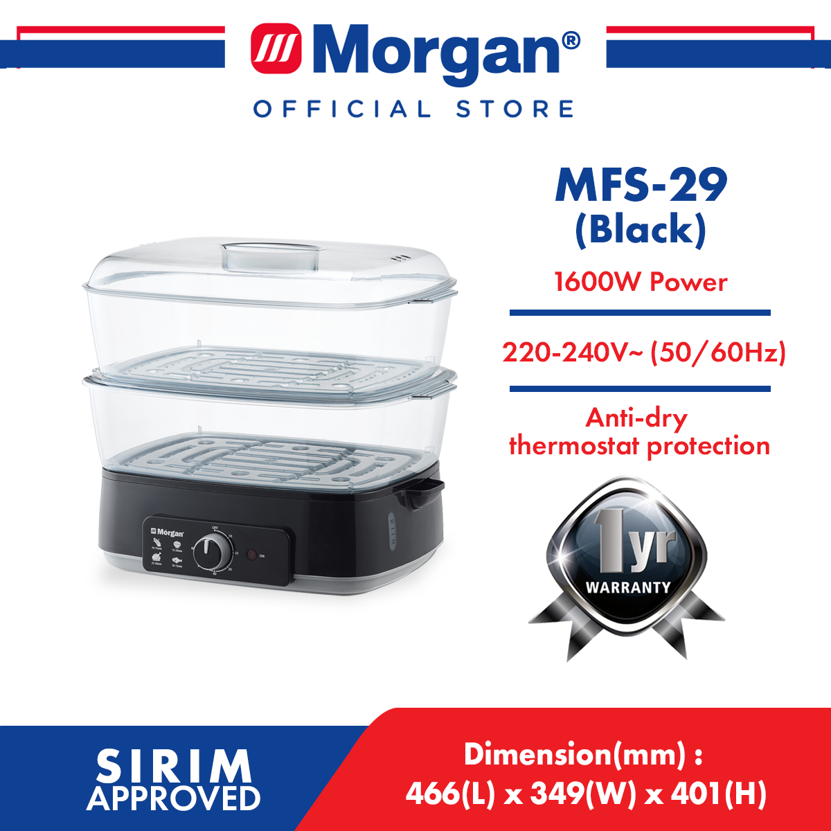 MORGAN MFS-29 NUTRISTEAM STEAMER 28L