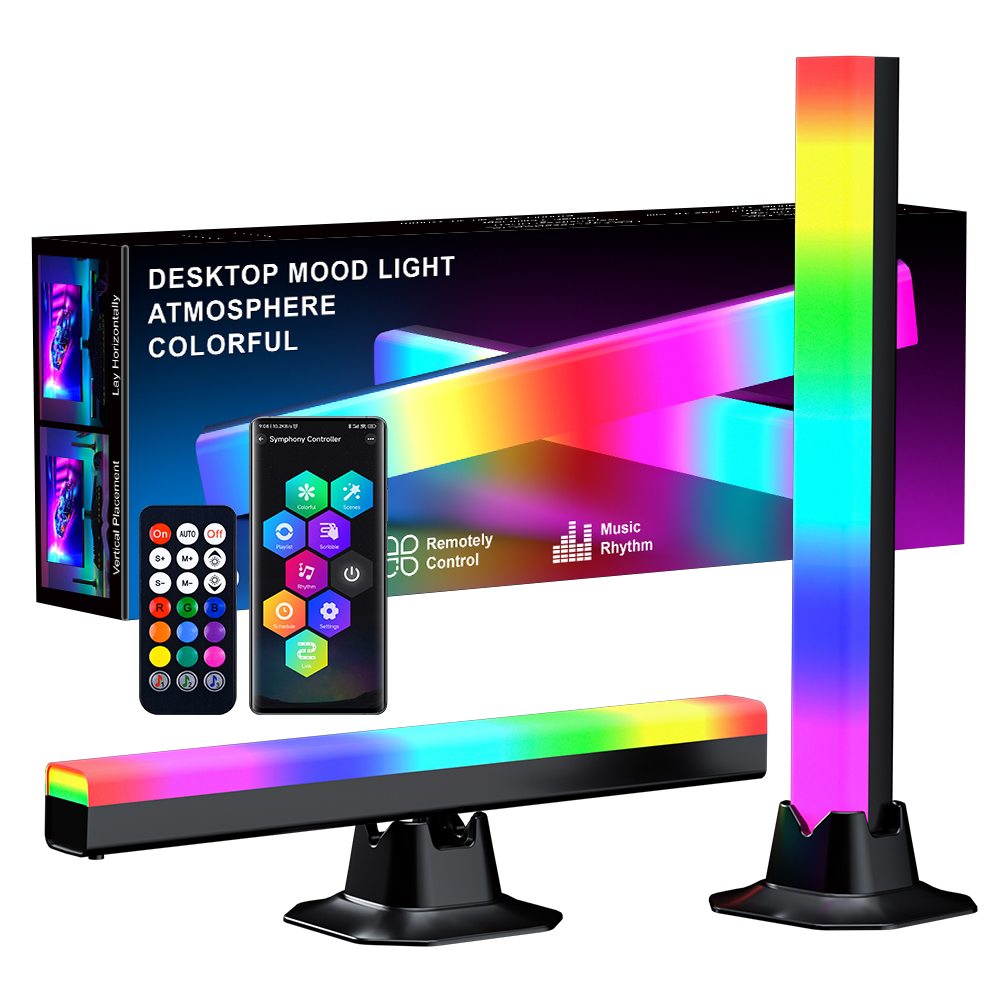 MIWAT LED Ambient Light Sound Control Lights Ambient RGB Light Bar APP Control Monitor Light Car TV Desktop Gaming Room Decoration Music Rhythm Colorful Pickup Lamp