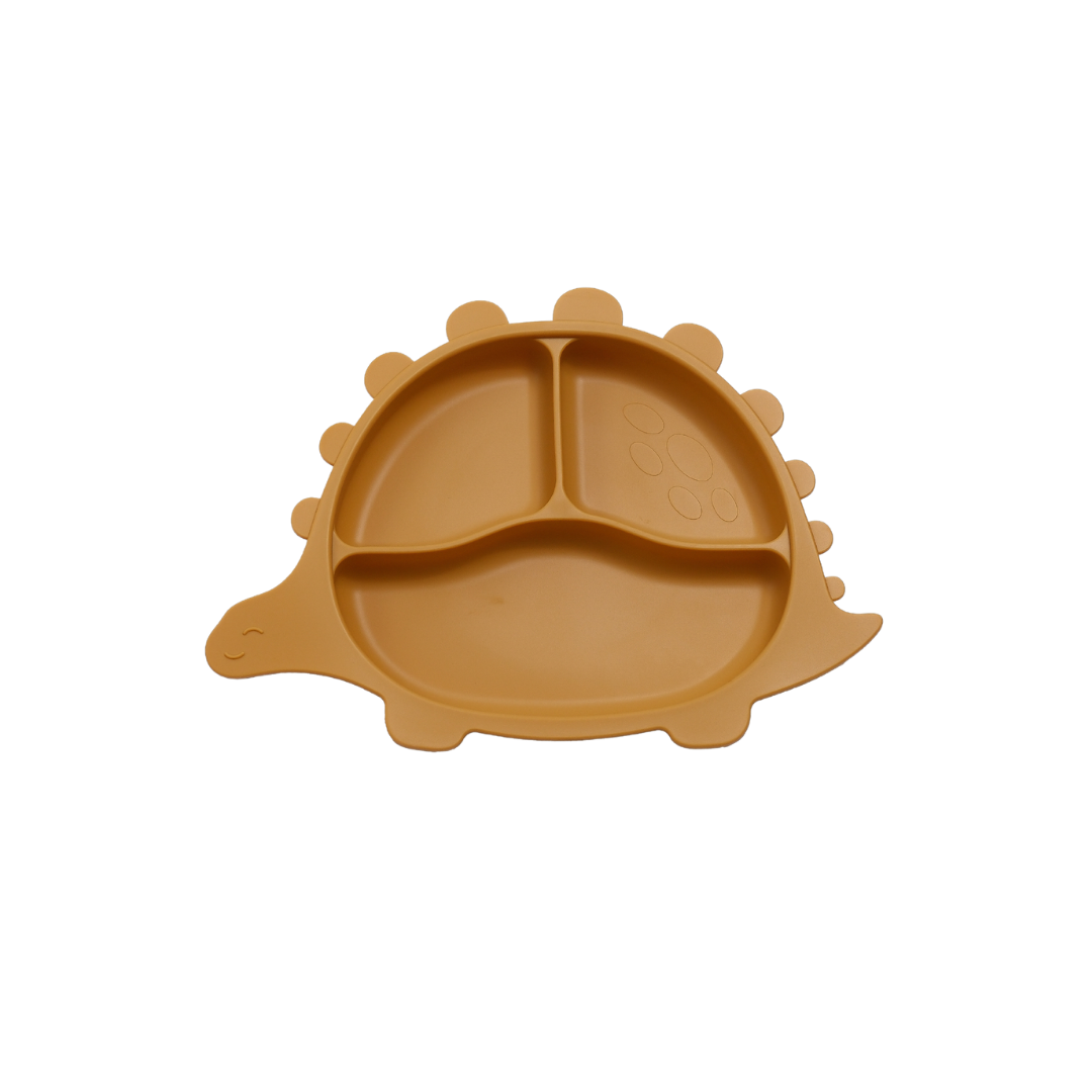Iconic Babycare Silicone Plate - Dinosaur Dark Pink/Olive/ Beige/ Dusty Blue/ Mango/ Rose Pink