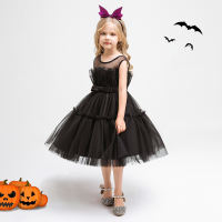 MQATZ Black Orange Halloween Childrens Clothing Girls Cosplay Kids Princess Party Clothes L2099XZ