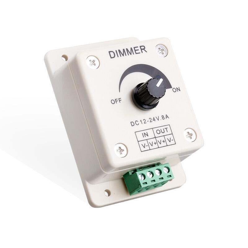 Bộ điều khiển công tắc led dimmer điều khiển độ sáng có thể điều chỉnh đèn led dc12v / 24v 8a 30a cho đèn led dải màu đơn 5050 2835
