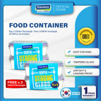 [Microwave Safe] Buy 2pcs 1000ml Free 2pcs 1000ml Glasslock Airtight Food Glass Container Rectangle Bekas Kaca Kedap Udara
