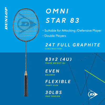DUNLOP Omni Star 81/83/85 G6 HL Raket Badminton Racquet [100% Authentic ...
