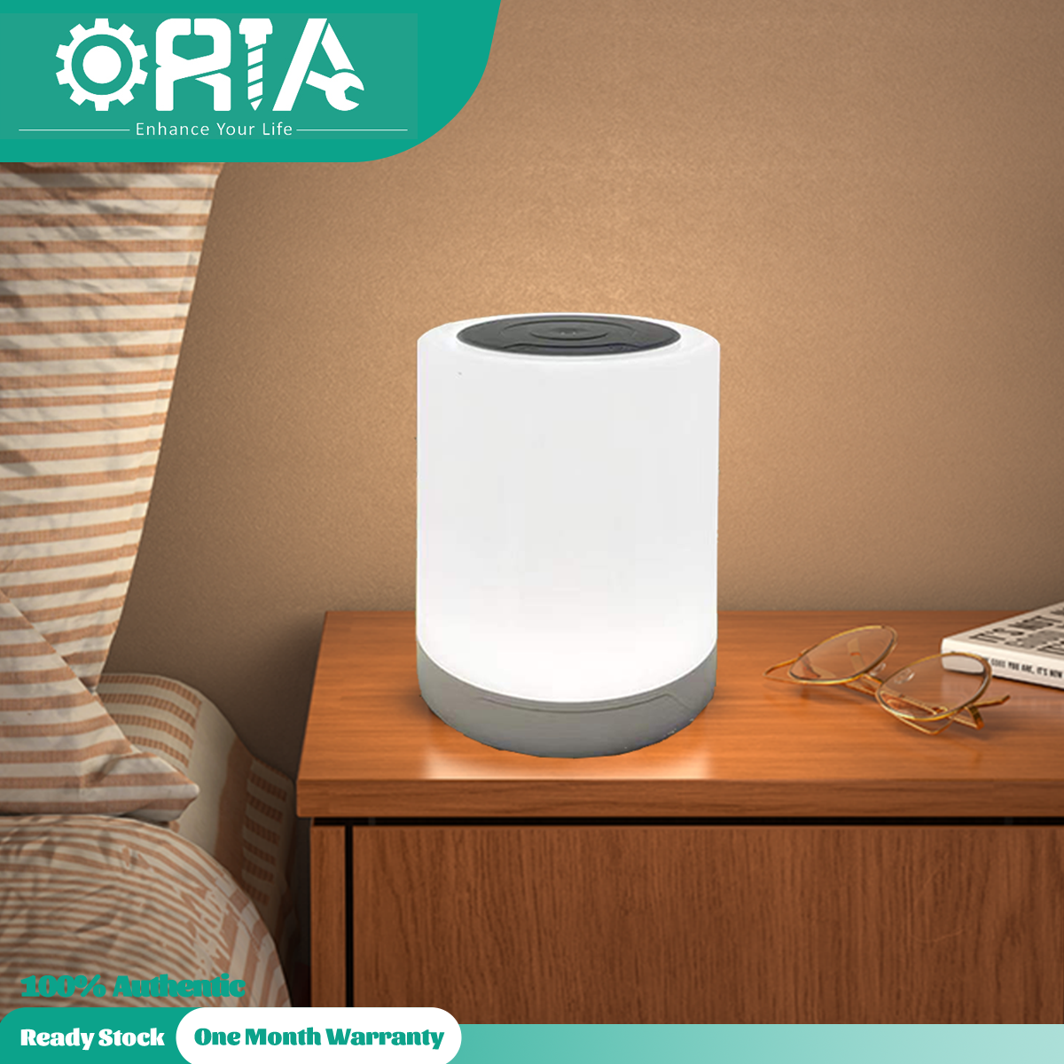 ORIA Portable Night Light Bedside Table Lamp Rechargeable Touch Lamp Bedroom Ambient Light Hanging Lamp With Adjustable Brightness Changeable Colors Timer for Home/Bedroom/Office/Hallways