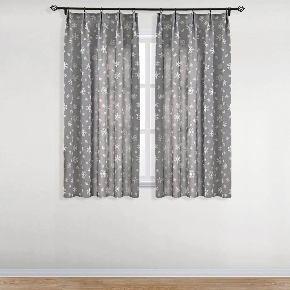 1pcs 100X130cm Snowflake Jacquard Curtains 50%-60% Blackout Short Curtain For Kitchen