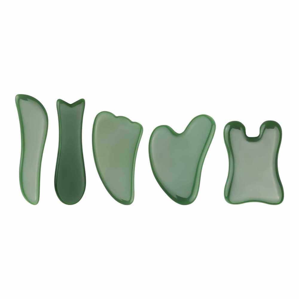 Natural Jade Gua Sha Facial Tools for Face Neck Back Wrist Foot SPA Body Skin Treatment Facial Skin Care Lymphatic Detoxification Reduce Wrinkles and Edema (Standard)