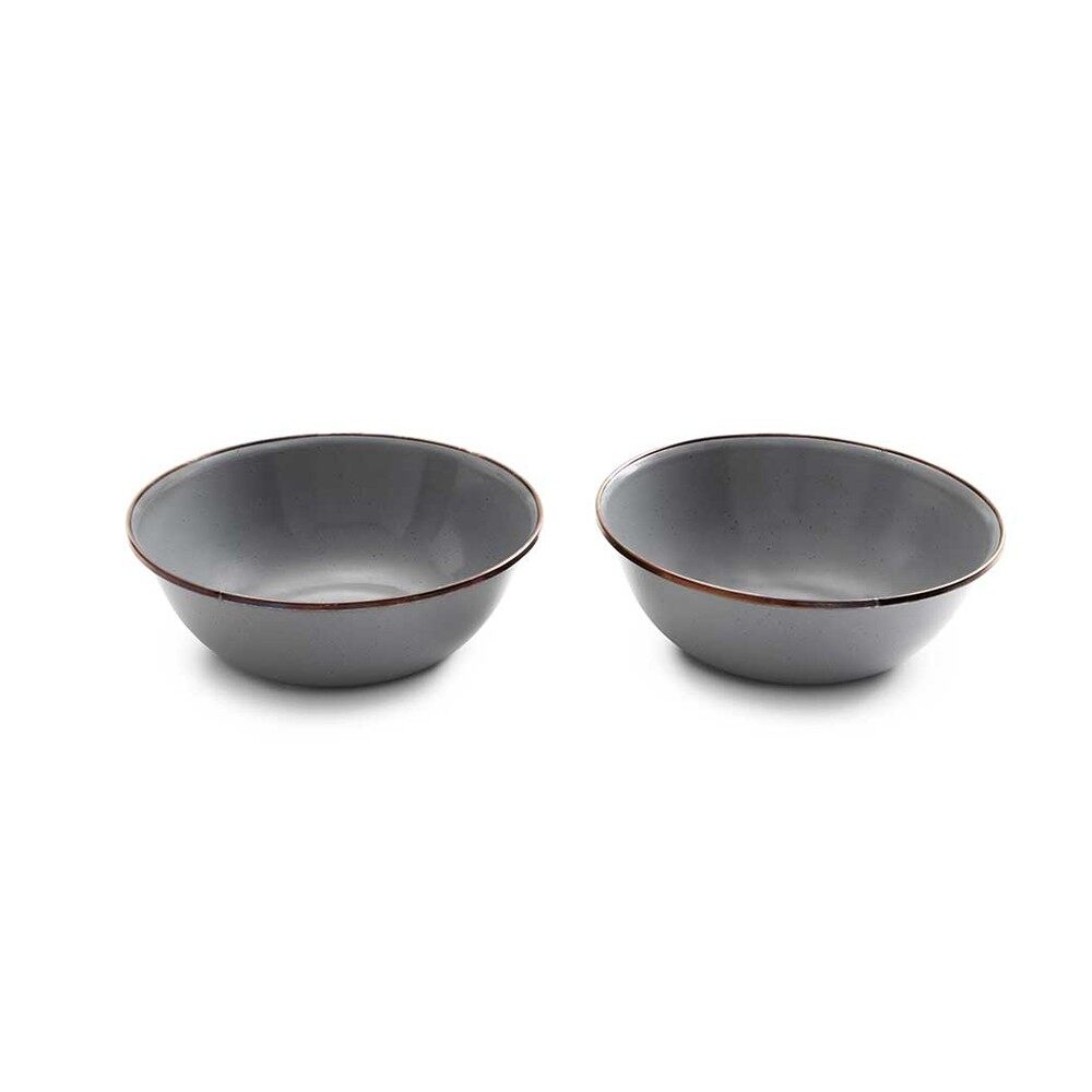 BAREBONES Enamel Bowl Set of 2 - Stainless Steel Cereal Soup Bowl