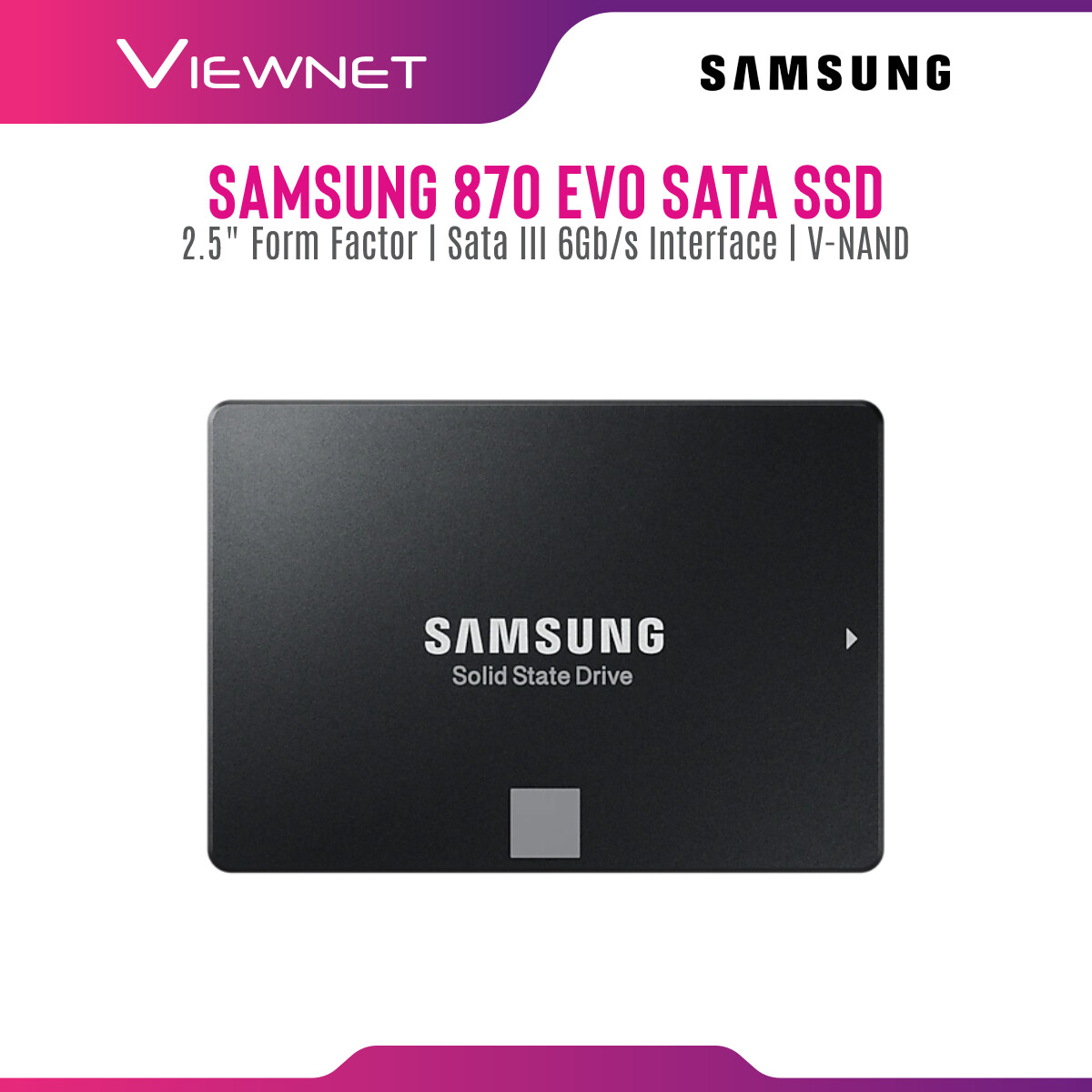 Samsung Internal SSD 870 EVO SATA III 2.5 inch V-NAND 3 bit MLC Internal Solid State Drive (250GB/500GB/1TB/2TB/4TB) Up to 550MB/s Internal SSD