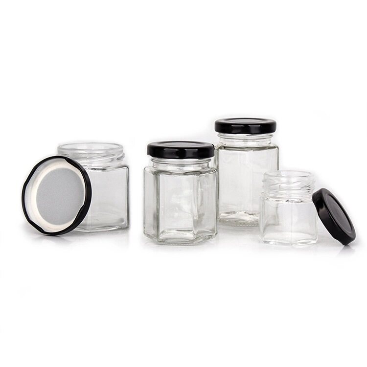 Hexagon Glass Jar Mini Bottle Air Tight Storage Container For Sweet Spices Door Gift Honey | Botol Kaca | 玻璃小罐子
