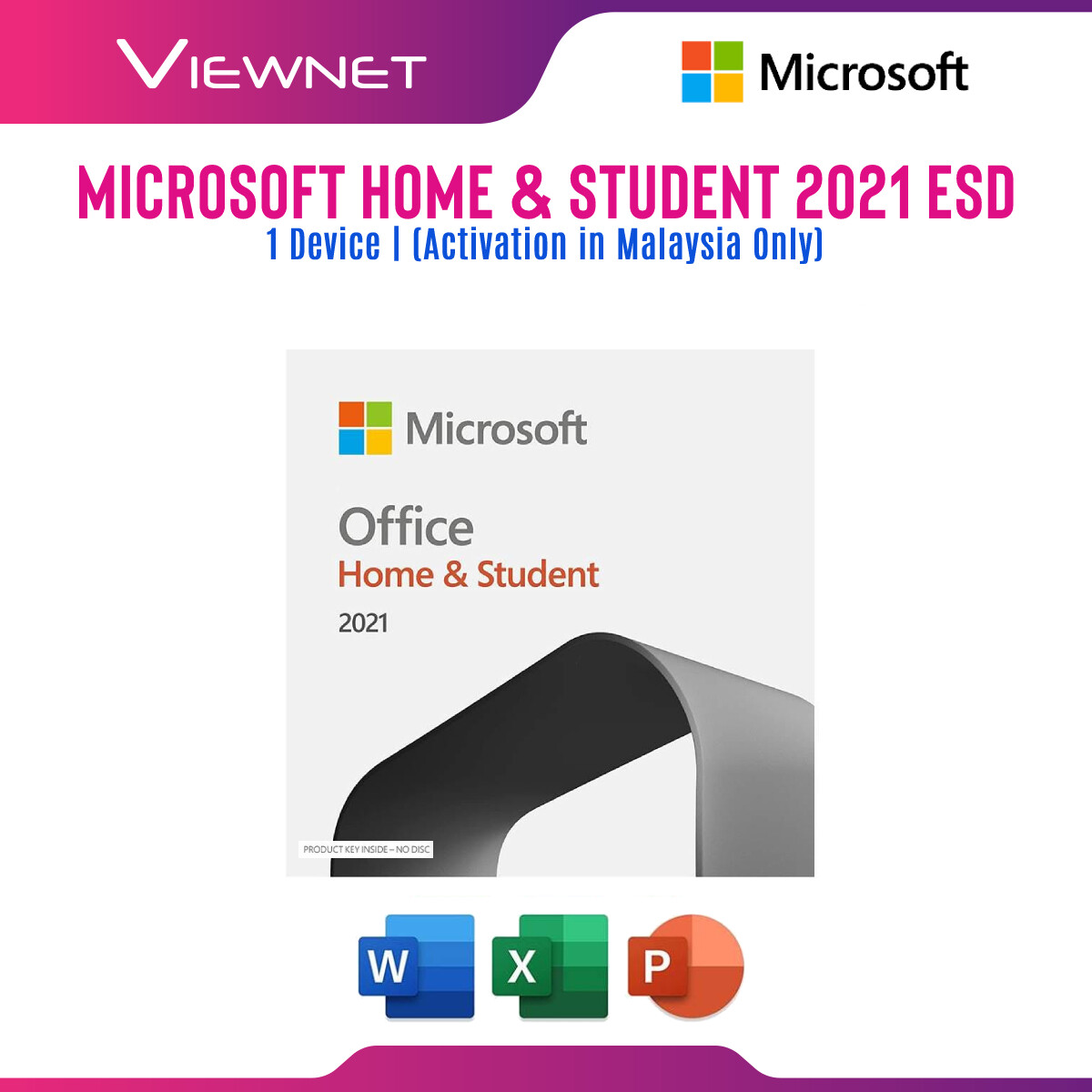 Software Microsoft Office Home & Student 2019 / 2021, Word, Excel & Power Point (Activation in Malaysia Only)