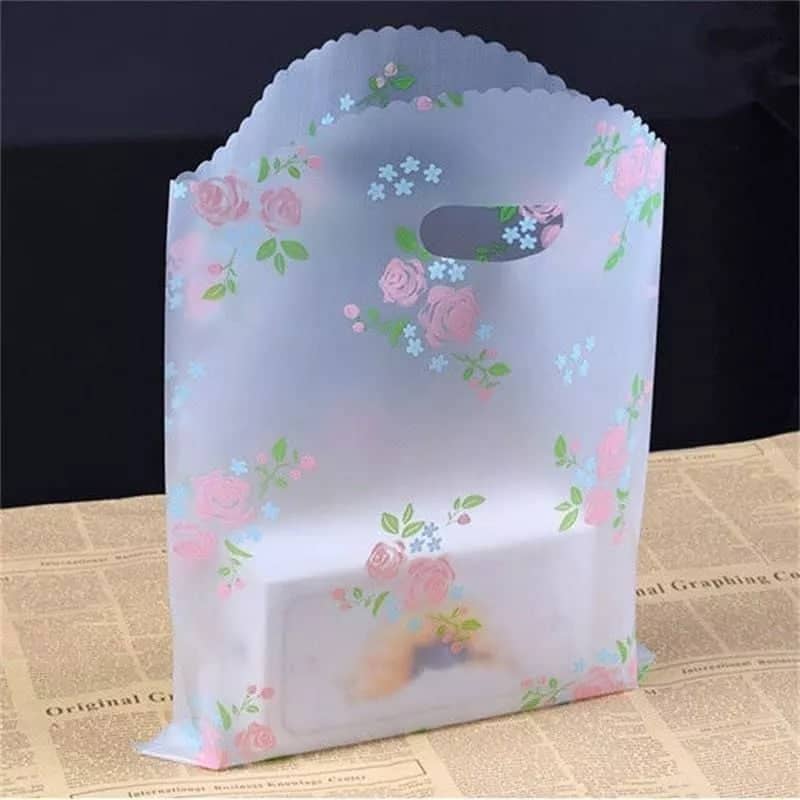 50pcs Gift Bag Transparent Plastic Bag Goodies Bag Shopping Bag Thank you Bag Birthday Wedding Party Packaging 透明礼物袋礼品袋