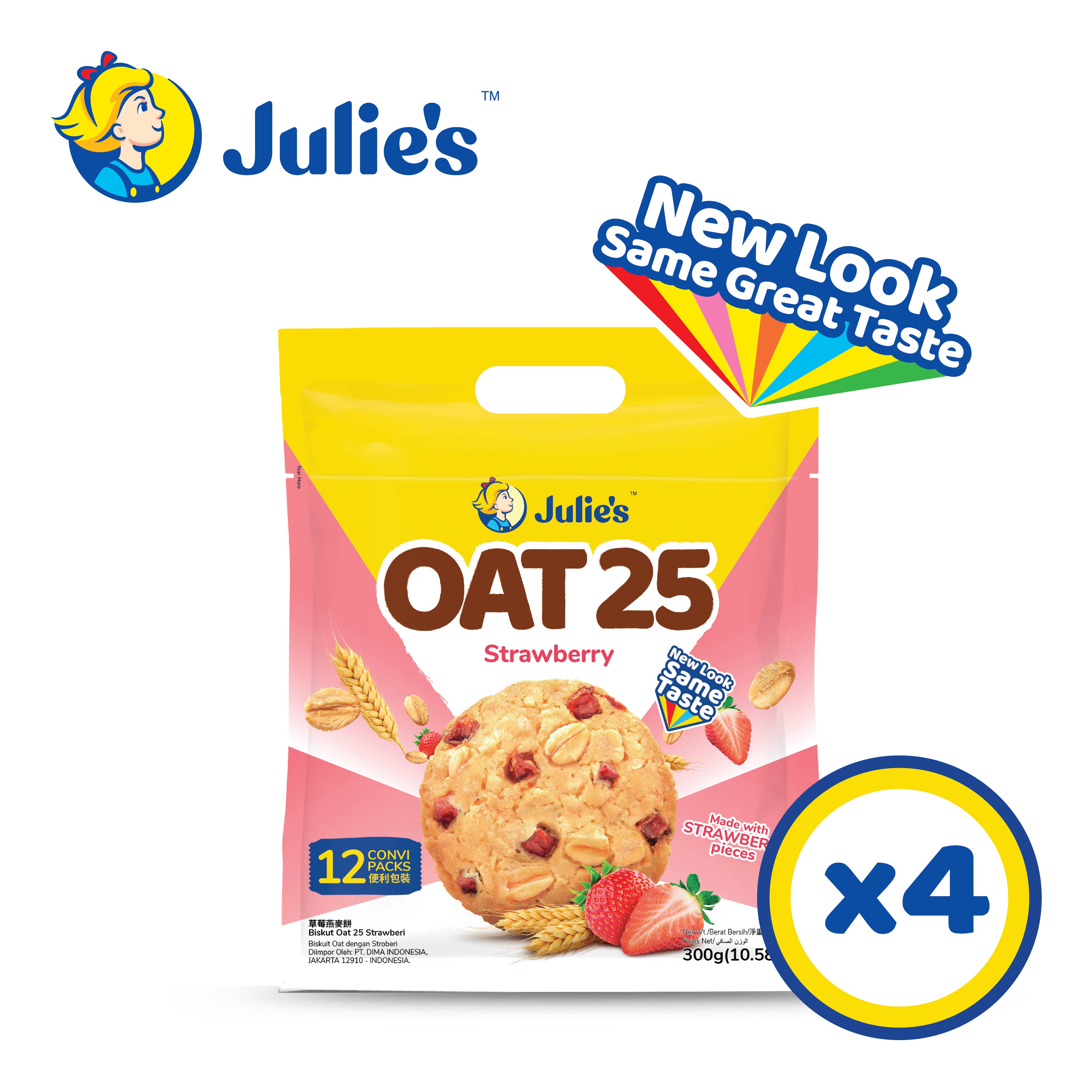 Julie\'s Oat25 Strawberry Biscuit 300g x 4 packs