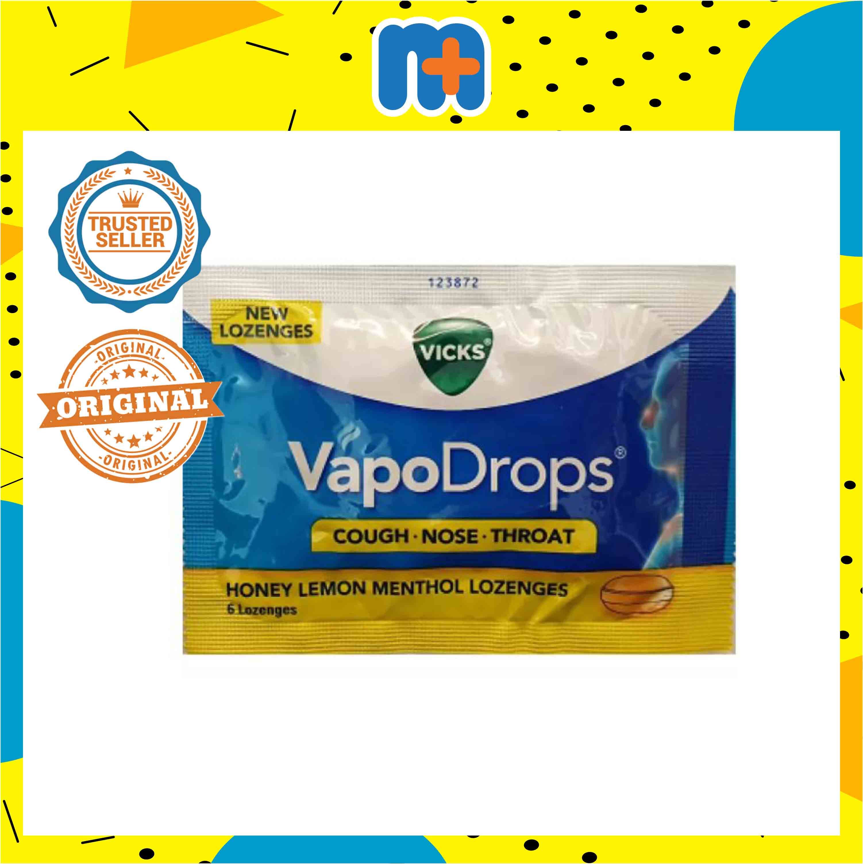 VICKS VAPODROPS HONEY LEMON LOZENGES 6'S New PGMall