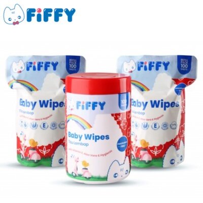 FIFFY Fragrance Free Baby Wipes (1 Can) + 2 Refills