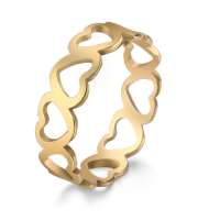 SKYRIM Hollow Heart Ring Stainless Steel Romantic Rose Gold Color Casual Wedding Engagement Rings Jewelry Gift for Women