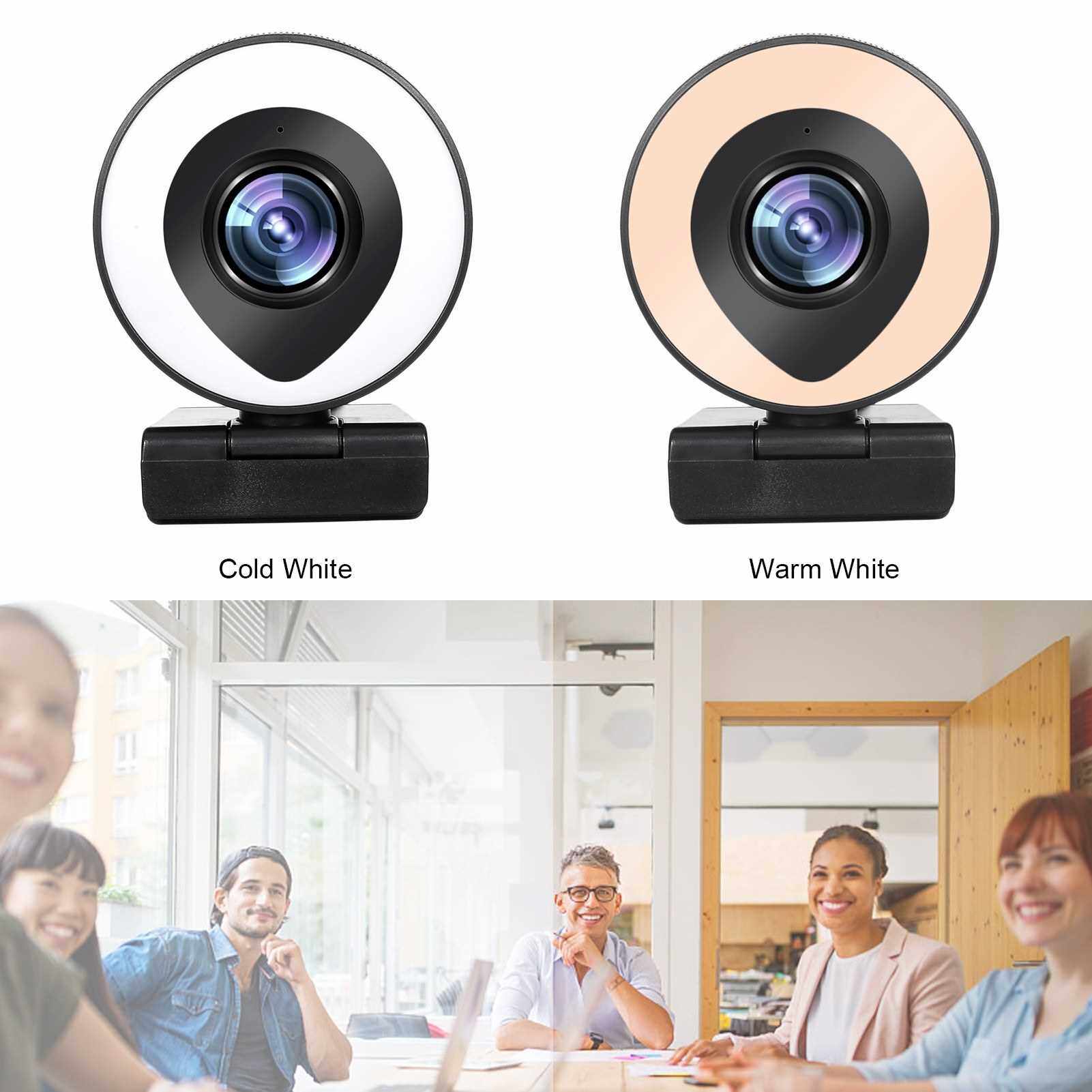 Best Selling Webcam Streaming 1080P Full HD with Dual Microphone and Ring Light, USB Web Camera Stream for Laptop YouTube OBS (Standard)