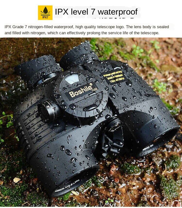 100% Nitrogen Filling IPX7 Waterproof High Power High-definition Night Vision Binoculars Waterproof Ranging Compass Military Badge Glasses Large Diameter ราคา 6,765 บาท*ส่งฟรี