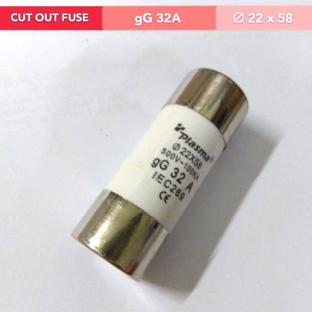 Fuse Cut Out Plasma gG 32A 500V 100KA 22x58 3pin uk plug fuse