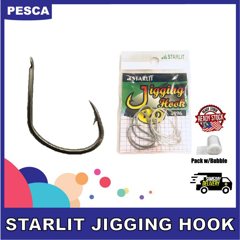 PESCA -STARLIT Jigging Hook (4896) Size 1, 1/0, 2/0, 3/0, 4/0 Super Sharp Fishing Hook Mata Jigging Mata Kail Ready Stock Malaysia