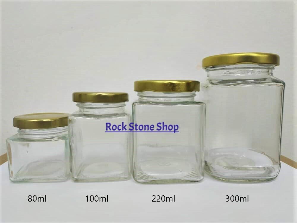 [120 Pcs] 100ml Square Glass Jar Mini Bottle Air Tight Storage Container For Sweet Door Gift Honey | Botol Kaca | 玻璃小罐子