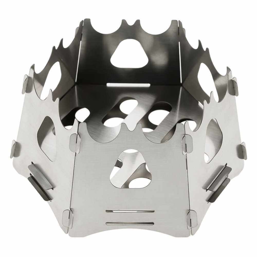 Hexagon Camping Wood Stove Portable Folding Lightweight Wood Burning