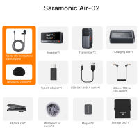 Saramonic Air Wireless Microphone Professional Noise Cancelling Mic Lapel Mini Microphone for Vlogging Android DSLR Camera iPhone 15/16/17