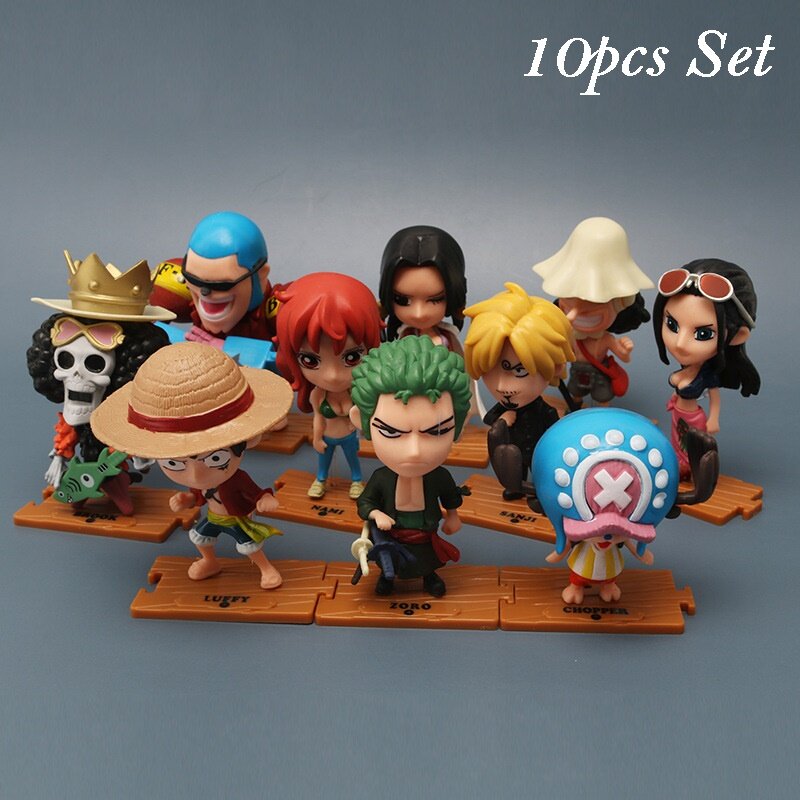 One Piece 10pcs Set 68th Gen Cute Action Figure Collectible Toys Dolls Japanese Anime Decoration Toy 海贼王手办68代10款
