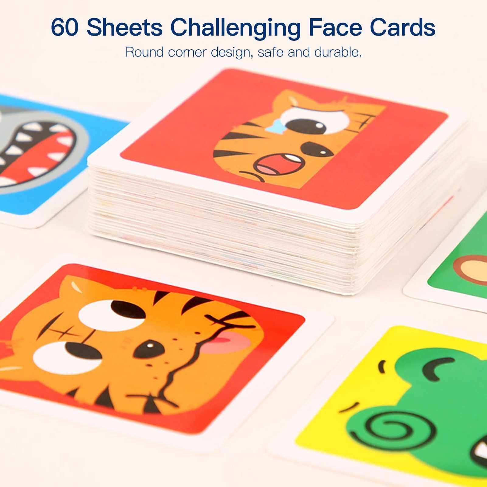 Wooden Expression Puzzle Building Blocks Expression Matching Block Face