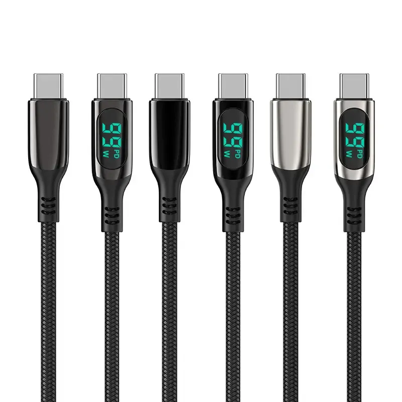 Cavo USB C digitale tipo C Kabel da 5A a ricarica rapida in nylon da 100 W per iPhone 15 Pro Max MacBook Air/Pro iPad Air/Mini Galaxy S22/S23_voghion.com