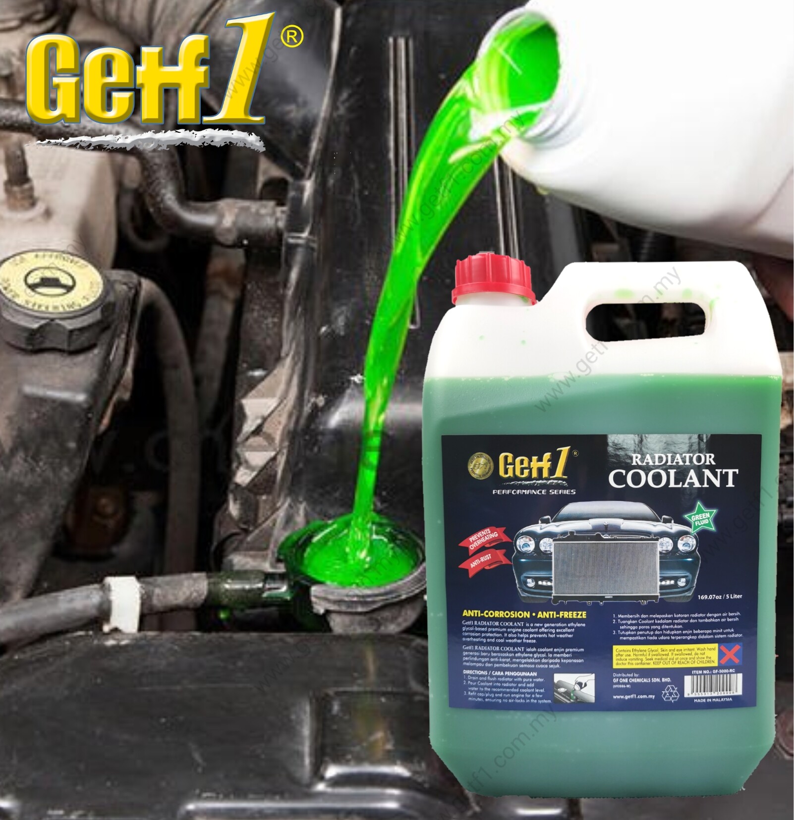 Getf1 Green Color Radiator Coolant 5L Price, Reviews WapCar