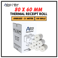 80mm x 60mm (100Rolls) Thermal Receipt Paper Rolls Kertas Resit Gulung Credit Card Cash POS Printer Paper Roll