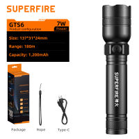 SUPERFIRE Torchlight Lampu Suluh Terang Super Bright Rechargeable LED Waterproof for Camping Hiking Cycling Outdoor emergency light S33-A