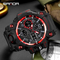 SANDA Mens Watch Sports Waterproof Watch Super Luminous Fashion Luxury LED Outdoor Analog Military Multi-function Mens Watch