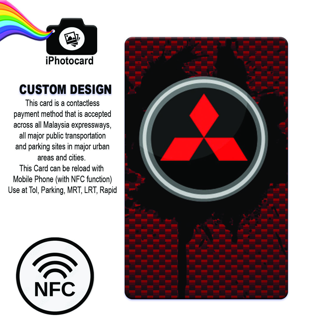 TOUCH N GO CARD - CUSTOM DESIGN ( CAR ) - Card Reload with Mobile Phone Use at TolParkingMRT LRTRapid NFC TNG CARD