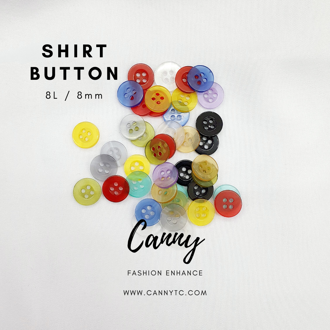 144 pcs Button 4 Holes Size 8L 8mm / Butang Kemeja Baju 8L 8mm (144 pcs)